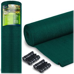 Siatka cieniująca 1,5x50m 140g/m2 + 50 zacisków zielona