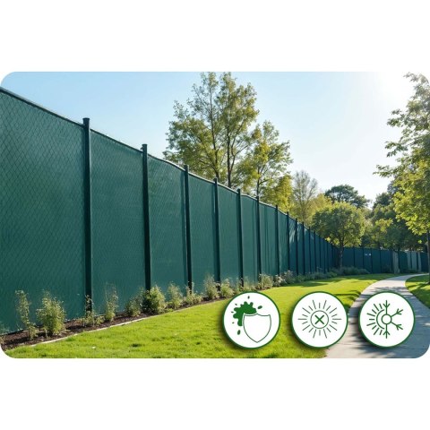 Siatka cieniująca 1,5x50m 140g/m2 + 50 zacisków zielona Siatka cieniująca 1,5x50m 140g/m2 + 50 zacisków zielona