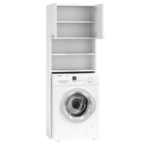 Szafka na pralkę łazienkowa biała szafka z półkami 183 cm ModernHome Szafka na pralkę łazienkowa biała szafka z półkami 183 cm ModernHome