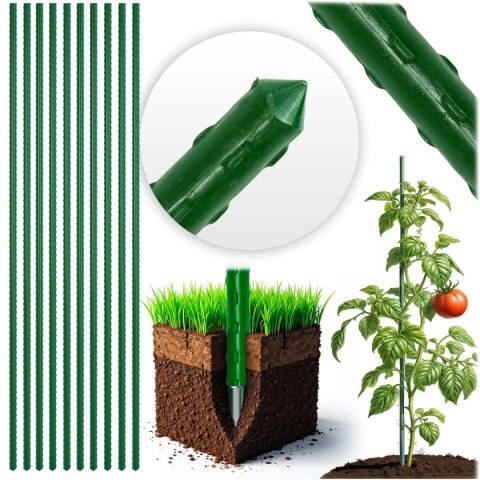 Tyczki do roślin 120 cm Plonos PL-940 zielone 10szt Tyczki do roślin 120 cm Plonos PL-940 zielone 10szt
