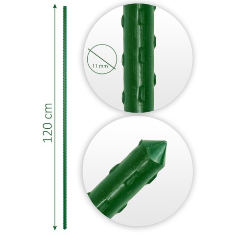Tyczki do roślin 120 cm Plonos PL-940 zielone 10szt Tyczki do roślin 120 cm Plonos PL-940 zielone 10szt
