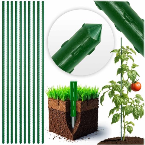 Tyczki do roślin 180 cm Plonos PL-940 zielone 10szt Tyczki do roślin 180 cm Plonos PL-940 zielone 10szt