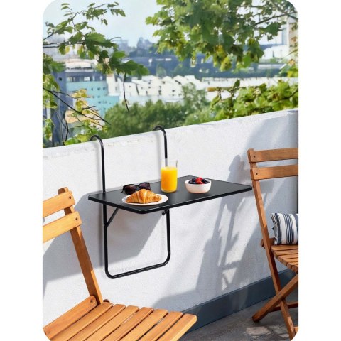 Wytrzymały stolik balkonowy 60x43cm składany Sofotel SO-982 czarny Wytrzymały stolik balkonowy 60x43cm składany Sofotel SO-982 czarny