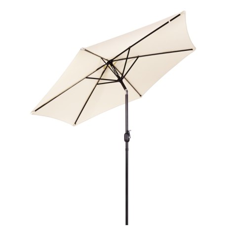 Duży parasol ogrodowy skośny łamany z korbą 6 żeber beżowy 270 cm MultiGarden Duży parasol ogrodowy skośny łamany z korbą 6 żeber beżowy 270 cm MultiGarden