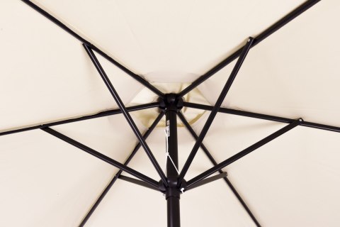 Duży parasol ogrodowy skośny łamany z korbą 6 żeber beżowy 270 cm MultiGarden Duży parasol ogrodowy skośny łamany z korbą 6 żeber beżowy 270 cm MultiGarden
