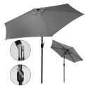 Duży parasol ogrodowy skośny łamany z korbą 6 żeber szary 270 cm MultiGarden