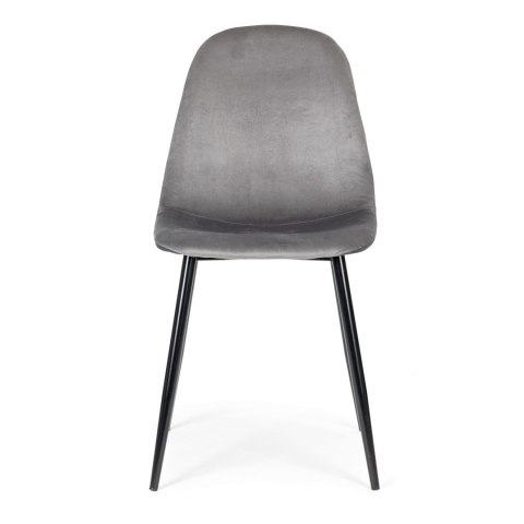Komplet 4 krzeseł welurowych krzesło do jadalni i salonu szare ModernHome Komplet 4 krzeseł welurowych krzesło do jadalni i salonu szare ModernHome