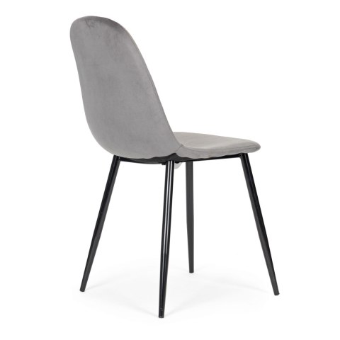 Komplet 4 krzeseł welurowych krzesło do jadalni i salonu szare ModernHome Komplet 4 krzeseł welurowych krzesło do jadalni i salonu szare ModernHome