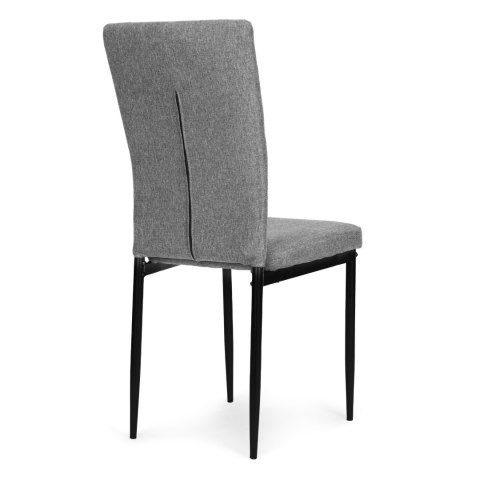 Komplet krzeseł pikowanych krzesło do jadalni i salonu 4 sztuki szare ModernHome Komplet krzeseł pikowanych krzesło do jadalni i salonu 4 sztuki szare ModernHome