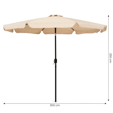 Parasol ogrodowy duży 3 m skośny łamany z korbą beż MultiGarden Parasol ogrodowy duży 3 m skośny łamany z korbą beż MultiGarden