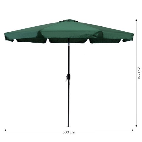 Parasol ogrodowy duży 3 m skośny łamany z korbą zielony MultiGarden Parasol ogrodowy duży 3 m skośny łamany z korbą zielony MultiGarden