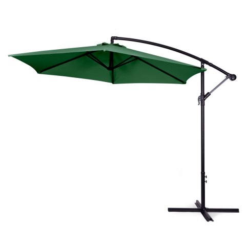 Parasol ogrodowy duży na wysięgniku składany 3 m 6 żeber zielony MultiGarden Parasol ogrodowy duży na wysięgniku składany 3 m 6 żeber zielony MultiGarden