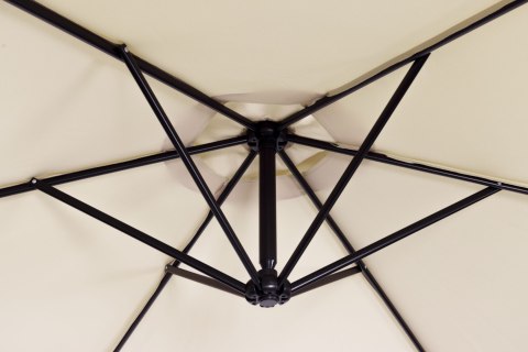 Parasol ogrodowy duży na wysięgniku składany 3 m beżowy 6 żeber MultiGarden Parasol ogrodowy duży na wysięgniku składany 3 m beżowy 6 żeber MultiGarden