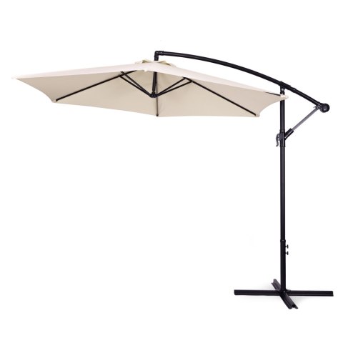 Parasol ogrodowy duży na wysięgniku składany 3 m beżowy 6 żeber MultiGarden Parasol ogrodowy duży na wysięgniku składany 3 m beżowy 6 żeber MultiGarden