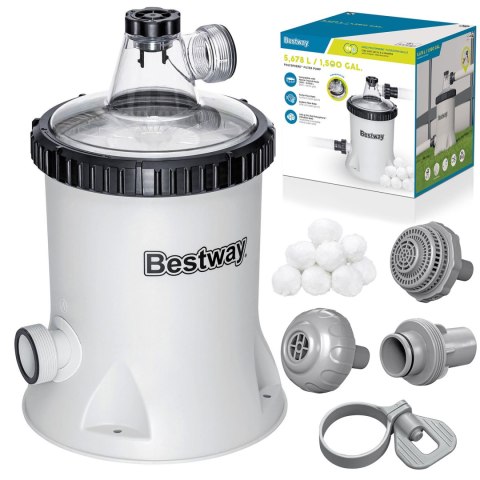 Pompa filtrująca do basenu 5678 l/h + kulki filtrujące Bestway 58870 Pompa filtrująca do basenu 5678 l/h + kulki filtrujące Bestway 58870