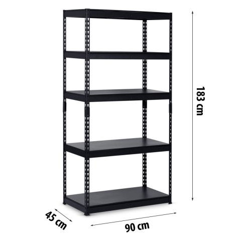 Regał metalowy magazynowy 183 x 90 x 45 cm Humberg HR-700 czarny Regał metalowy magazynowy 183 x 90 x 45 cm Humberg HR-700 czarny