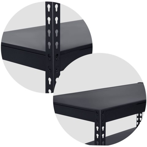 Regał metalowy magazynowy 183 x 90 x 45 cm Humberg HR-700 czarny Regał metalowy magazynowy 183 x 90 x 45 cm Humberg HR-700 czarny