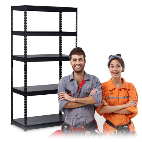 Regał metalowy magazynowy 183 x 90 x 45 cm Humberg HR-700 czarny Regał metalowy magazynowy 183 x 90 x 45 cm Humberg HR-700 czarny