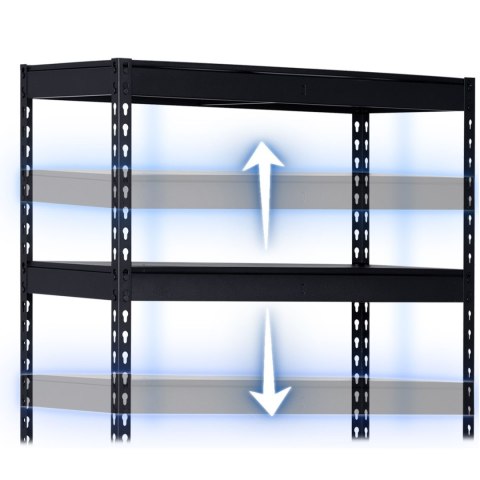 Regał metalowy magazynowy 183 x 90 x 45 cm Humberg HR-700 czarny Regał metalowy magazynowy 183 x 90 x 45 cm Humberg HR-700 czarny