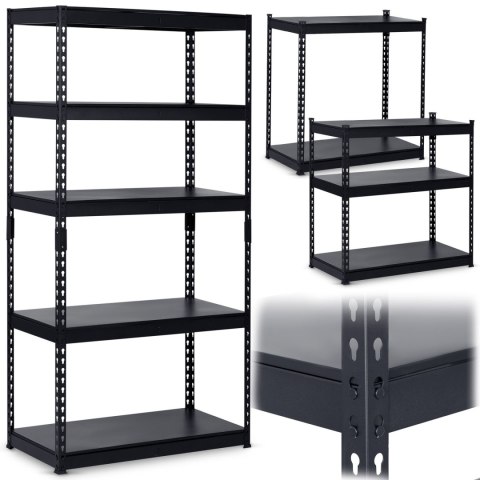 Regał metalowy magazynowy 183 x 90 x 45 cm Humberg HR-700 czarny Regał metalowy magazynowy 183 x 90 x 45 cm Humberg HR-700 czarny