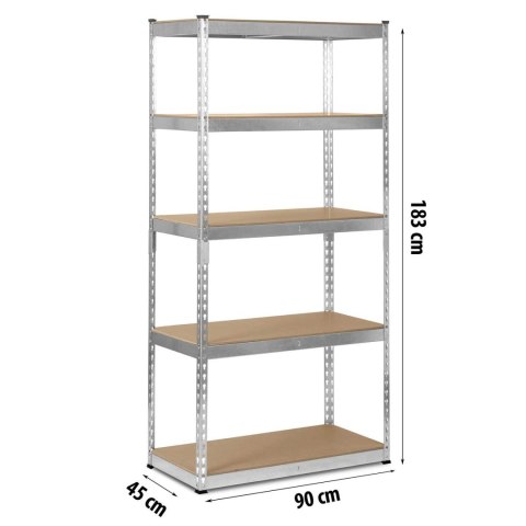 Regał metalowy magazynowy 183 x 90 x 45 cm Humberg HR-700 srebrny Regał metalowy magazynowy 183 x 90 x 45 cm Humberg HR-700 srebrny