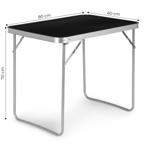 Stolik turystyczny stół piknikowy składany blat 80x60 cm czarny MultiGarden Stolik turystyczny stół piknikowy składany blat 80x60 cm czarny MultiGarden