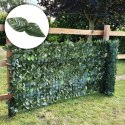 Sztuczny bluszcz żywopłot 3 sztuki 300x50 cm zielona osłona na balkon maskująca - 3 ROLKI