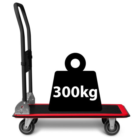 Wózek transportowy platformowy HM-506 czarno-czerwony Wózek transportowy platformowy HM-506 czarno-czerwony