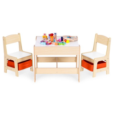 Zestaw mebli dla dzieci stolik + 2 krzesła tablica kredowa ECOTOYS Zestaw mebli dla dzieci stolik + 2 krzesła tablica kredowa ECOTOYS