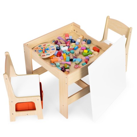 Zestaw mebli dla dzieci stolik + 2 krzesła tablica kredowa ECOTOYS Zestaw mebli dla dzieci stolik + 2 krzesła tablica kredowa ECOTOYS