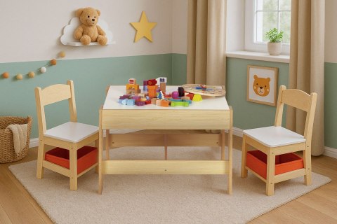 Zestaw mebli dla dzieci stolik + 2 krzesła tablica kredowa ECOTOYS Zestaw mebli dla dzieci stolik + 2 krzesła tablica kredowa ECOTOYS