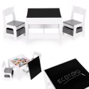 Zestaw mebli dla dzieci stolik + 2 krzesła tablica kredowa ECOTOYS