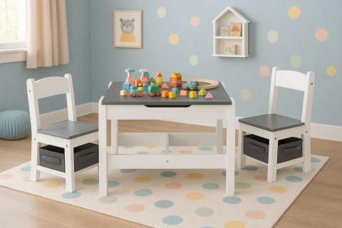 Zestaw mebli dla dzieci stolik + 2 krzesła tablica kredowa ECOTOYS Zestaw mebli dla dzieci stolik + 2 krzesła tablica kredowa ECOTOYS
