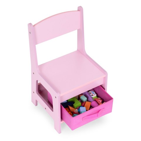 Zestaw mebli dla dzieci stolik + 2 krzesła tablica kredowa różowy ECOTOYS Zestaw mebli dla dzieci stolik + 2 krzesła tablica kredowa różowy ECOTOYS