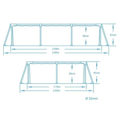 Basen ogrodowy stelażowy 259x170x61 cm zestaw 15w1 Bestway 56403N Basen ogrodowy stelażowy 259x170x61 cm zestaw 15w1 Bestway 56403N