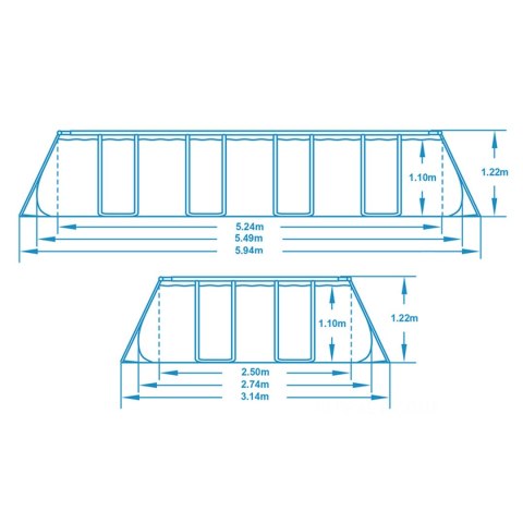 Basen ogrodowy stelażowy 549 x 274 x 122 cm 12w1 Bestway 56710 Basen ogrodowy stelażowy 549 x 274 x 122 cm 12w1 Bestway 56710