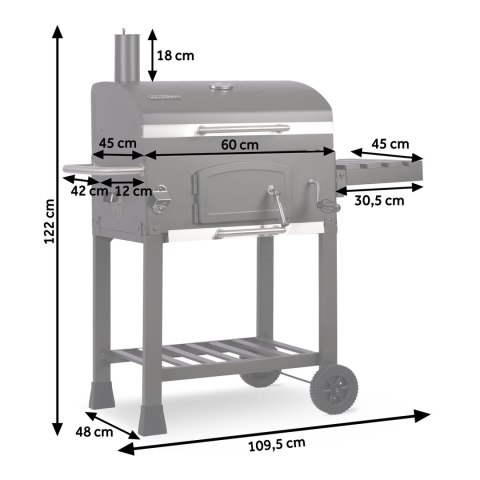 Grill węglowy na ogród działkę duży ruszt termometr komin kółka solidny Grill węglowy na ogród działkę duży ruszt termometr komin kółka solidny