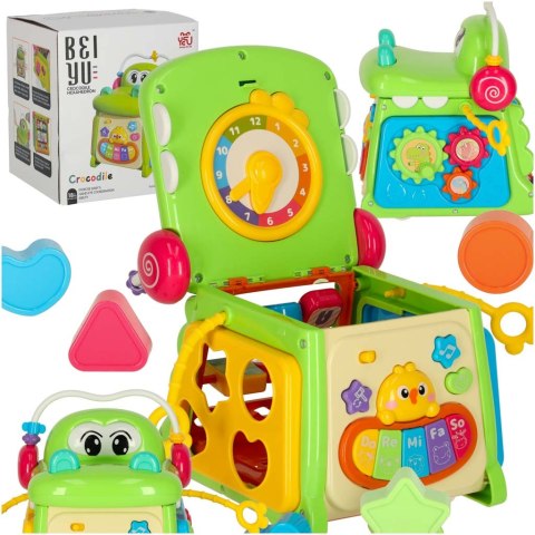 Kostka edukacyjna sorter z pianinkiem krokodyl 4w1 Kostka edukacyjna sorter z pianinkiem krokodyl 4w1
