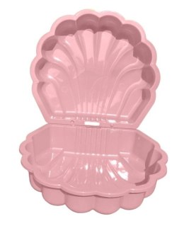 Piaskownica zamykana basen Muszelka Twins podwójna 2w1 160x87,5x19,5cm różowa