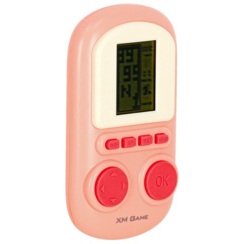 Gra elektroniczna zręcznościowa mini konsola przenośna kieszonkowa tetris różowa Gra elektroniczna zręcznościowa mini konsola przenośna kieszonkowa tetris różowa