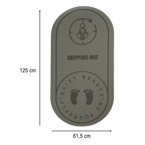 Mata fitness do ćwiczeń jogi skakania na skakance wygłuszająca antypoślizgowa 125x61,5x0,6 cm szara Mata fitness do ćwiczeń jogi skakania na skakance wygłuszająca antypoślizgowa 125x61,5x0,6 cm szara