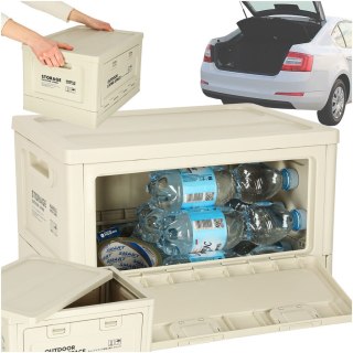 Pudełko campingowe skrzynka organizer do bagażnika skrzynia 25l szare
