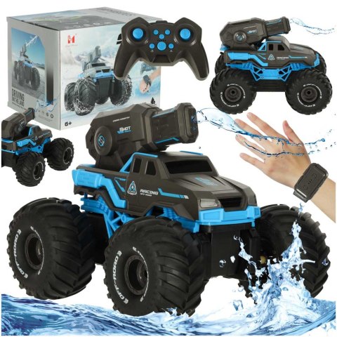 Samochód RC amfibia wodoodporny sterowany gestami ręką + 2 piloty niebieski Samochód RC amfibia wodoodporny sterowany gestami ręką + 2 piloty niebieski