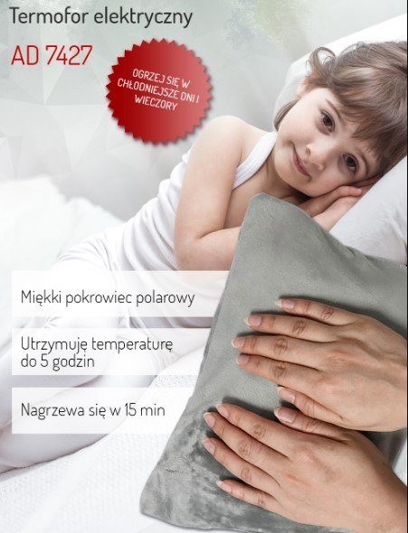 Termofor elektryczny poduszka rozgrzewająca ogrzewacz Adler AD 7427 Termofor elektryczny poduszka rozgrzewająca ogrzewacz Adler AD 7427