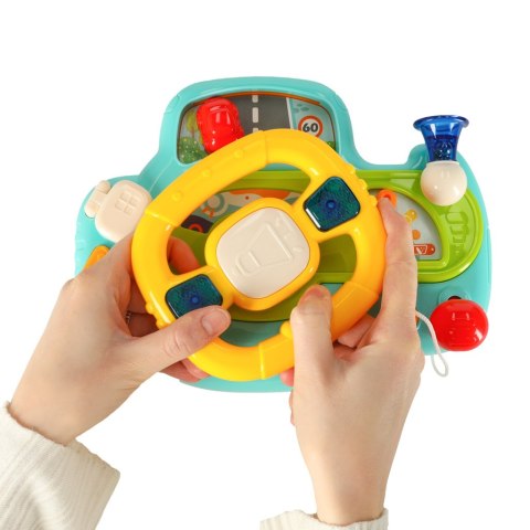 Zabawka interaktywna kierownica dla dzieci symulator muzyka dźwięki niebieska Zabawka interaktywna kierownica dla dzieci symulator muzyka dźwięki niebieska
