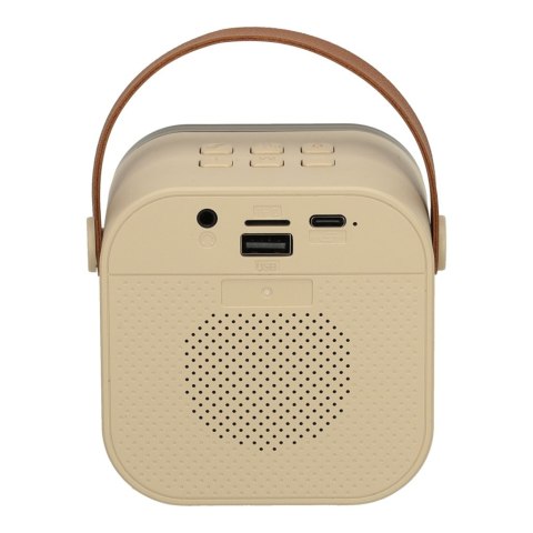 Zestaw do karaoke 2 mikrofony + głośnik przenośny BLUETOOTH USB LED beżowy Zestaw do karaoke 2 mikrofony + głośnik przenośny BLUETOOTH USB LED beżowy