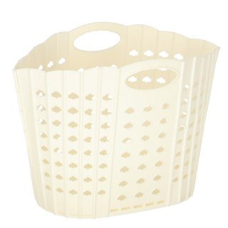 Kosz na pranie bieliznę składany organizer łazienkowy z uchwytem kremowy