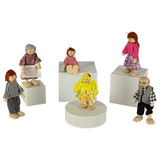 Lalki do domku dla lalek lalka drewniane laleczki rodzinka 6el.