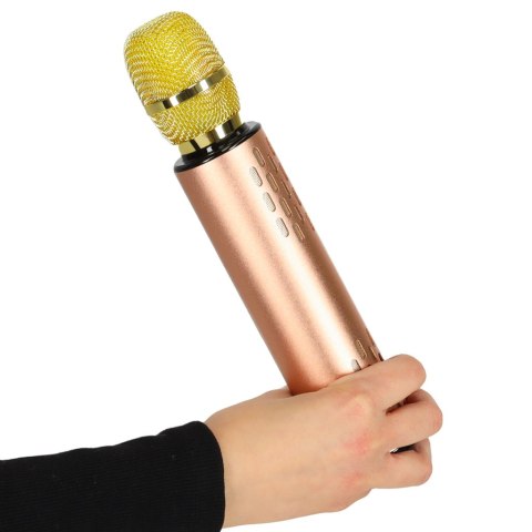 Mikrofon bezprzewodowy karaoke dla dzieci głośnik Bluetooth 2000mAh karta SD USB wysoka jakość złoty Mikrofon bezprzewodowy karaoke dla dzieci głośnik Bluetooth 2000mAh karta SD USB wysoka jakość złoty
