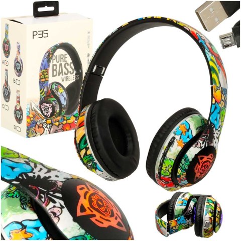 Słuchawki bezprzewodowe nauszne P35 Bluetooth LED Gaming Sport Słuchawki bezprzewodowe nauszne P35 Bluetooth LED Gaming Sport